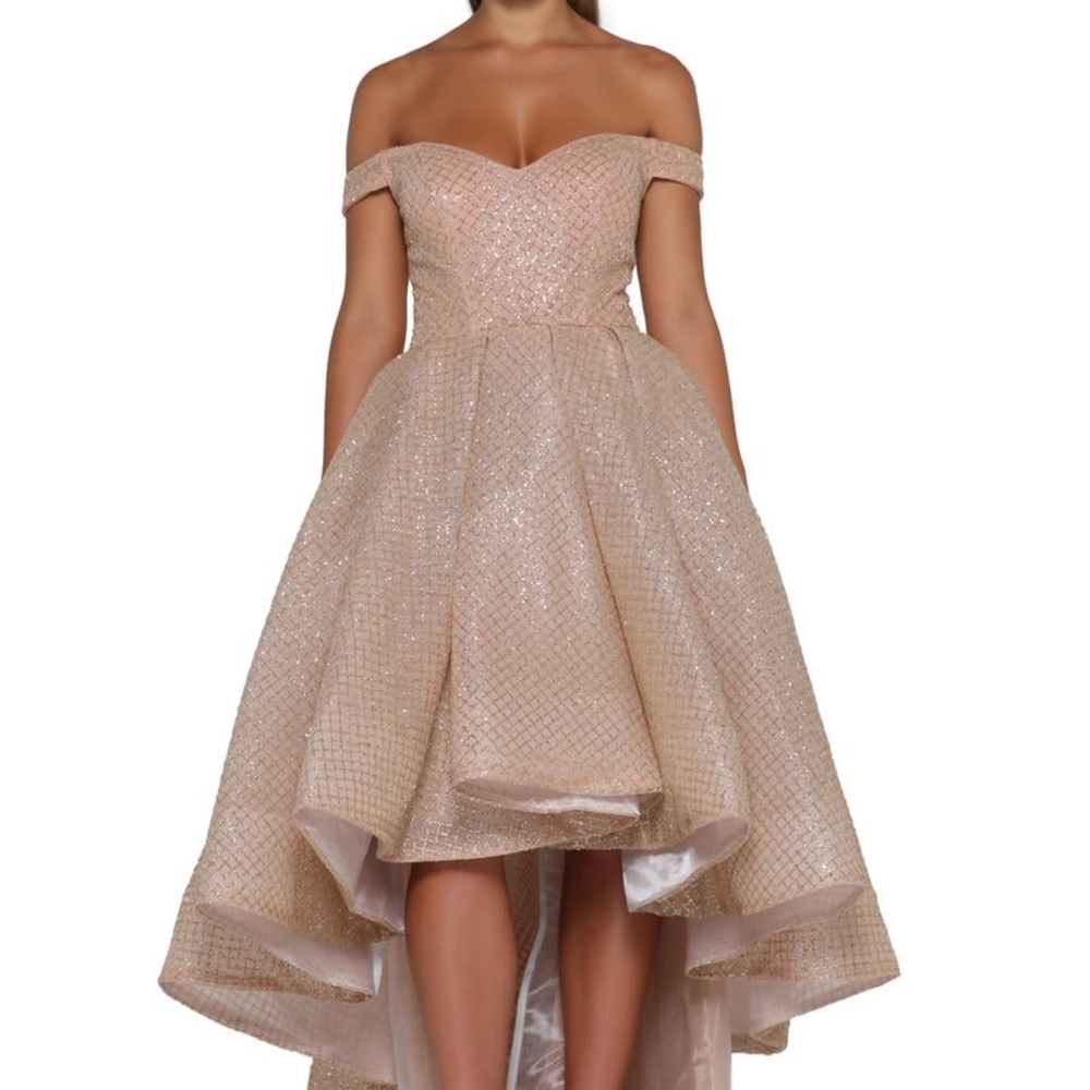 Elegant Off-Shoulder Cream Dress